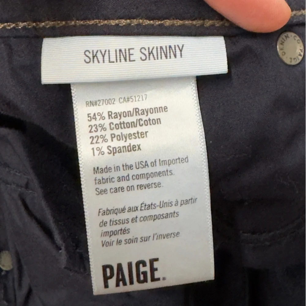PAIGE Women's Skinny Jeans in Dark Blue - Picture 3 of 5